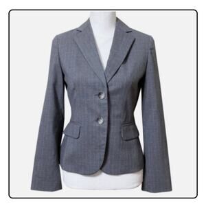 Banana Republic | NWT Women's Size 4 Grey Pinstripe Blazer Wool Blend